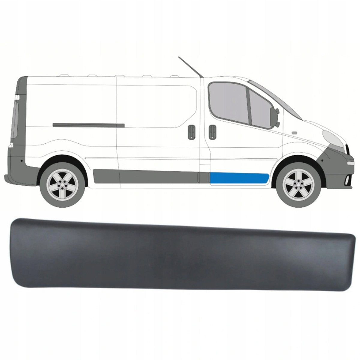 Renault Trafic II 01-13 front right door molding