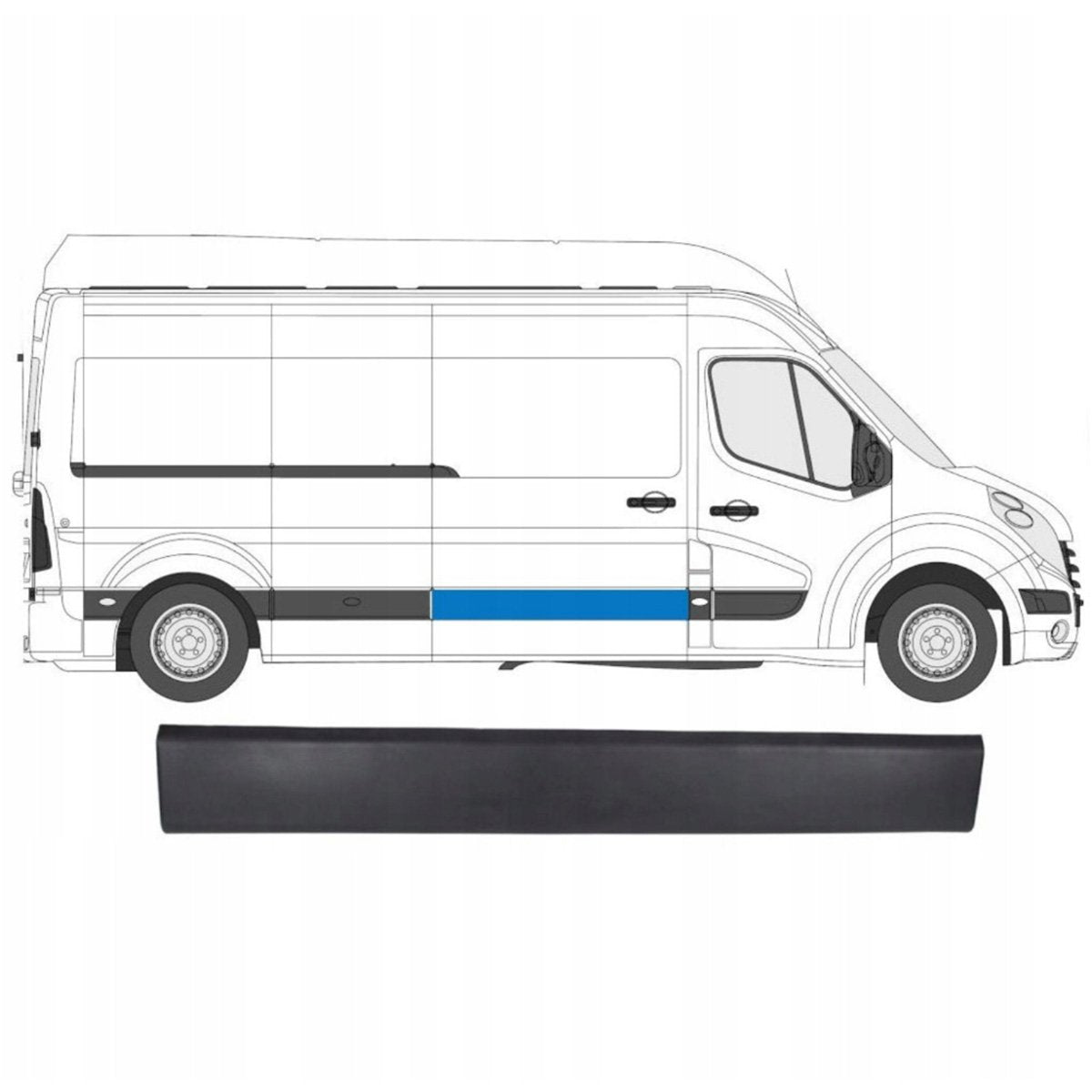 Renault Master III 2010- right side sliding door trim