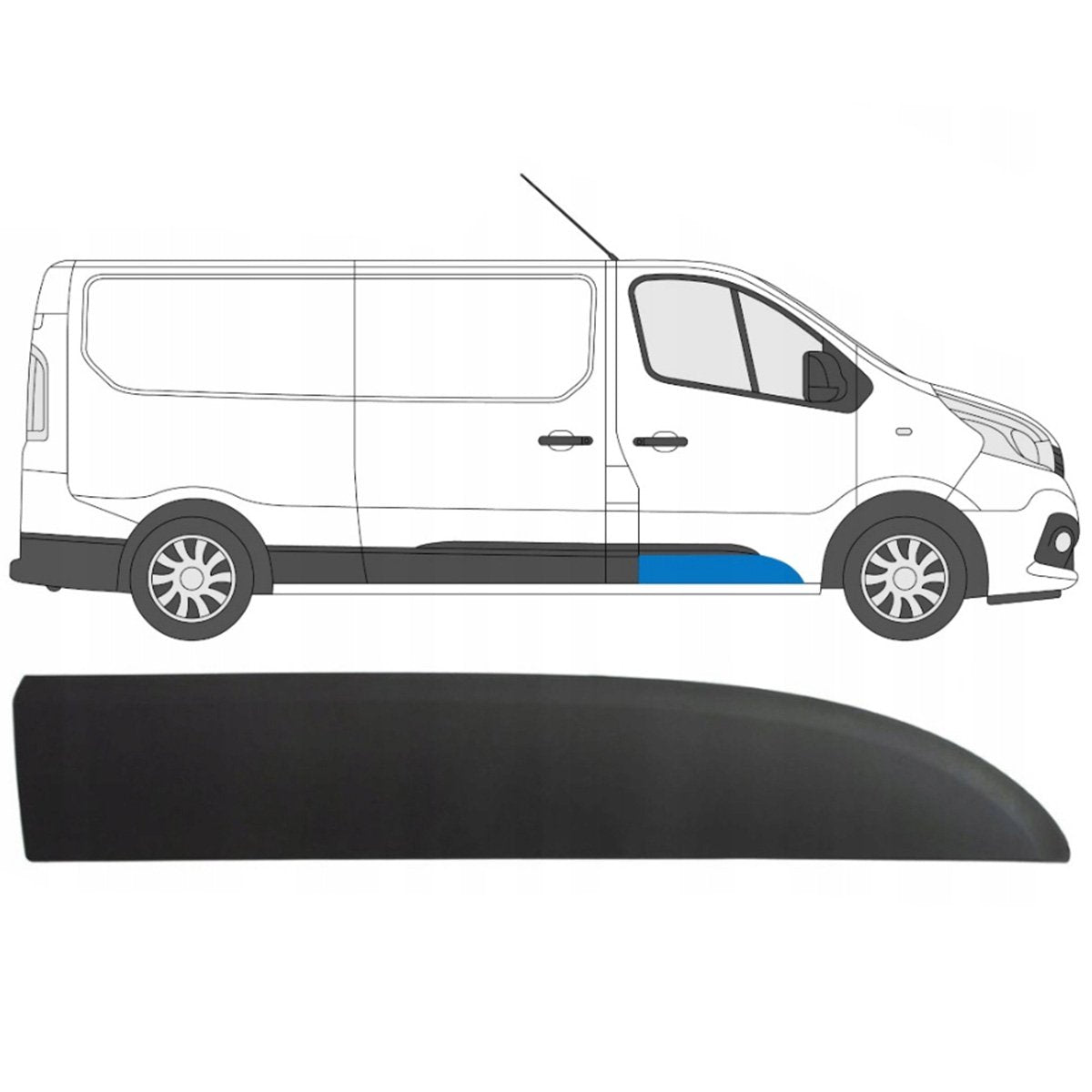 Renault Trafic III 14-18 right front door trim