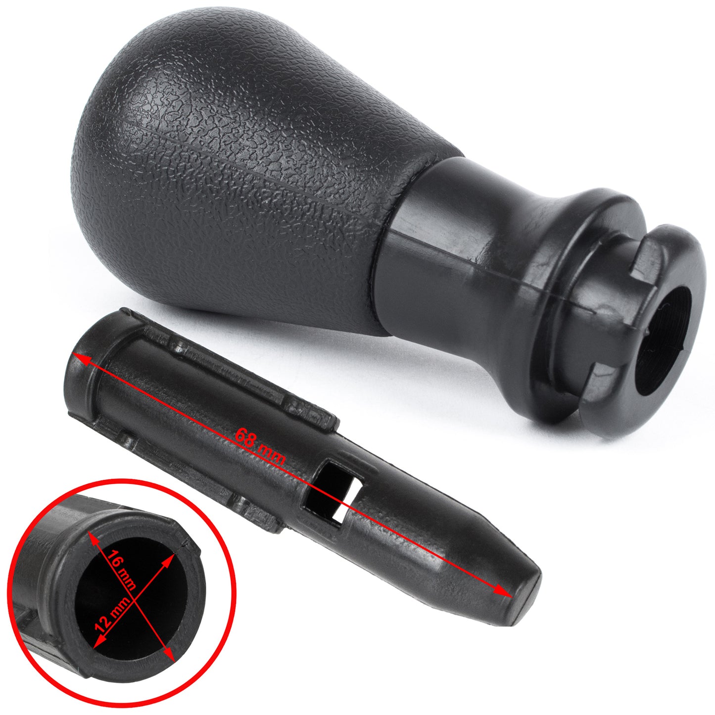 Peugeot 206 gałka zmiany biegów SILVER + CZARNY SCHEMAT 5 BIEGÓW + adapter / przejściówka dźwigni drążka gałki zmiany biegów 2 szt. KPL