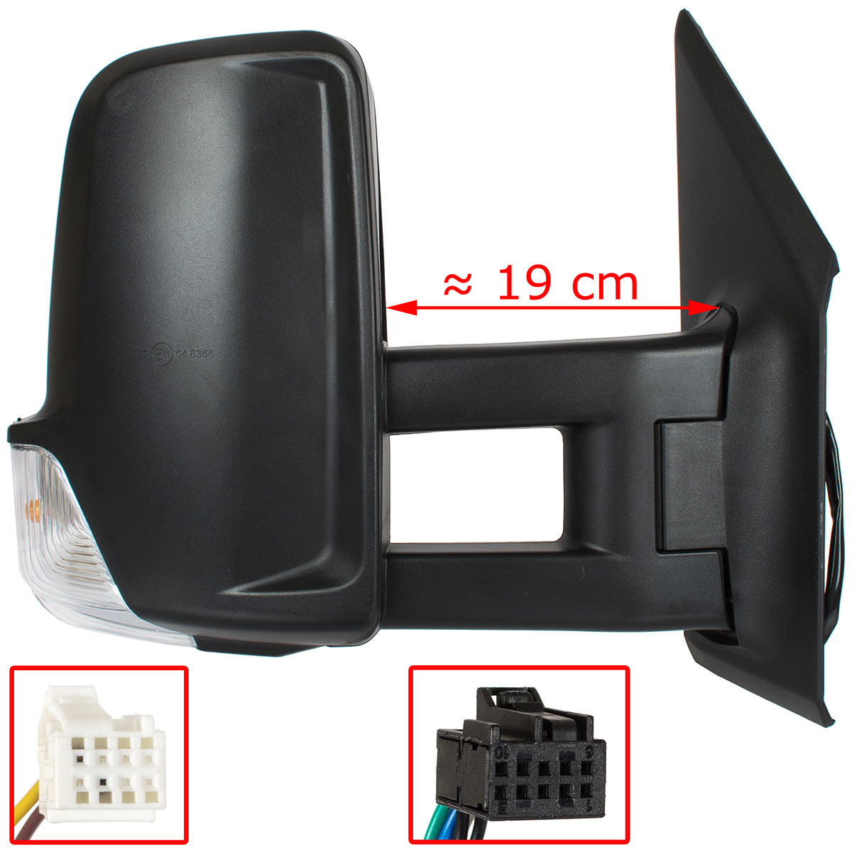 Mercedes Sprinter B907 B910 2018- electric heated exterior mirror LONG ARM 19 CM right