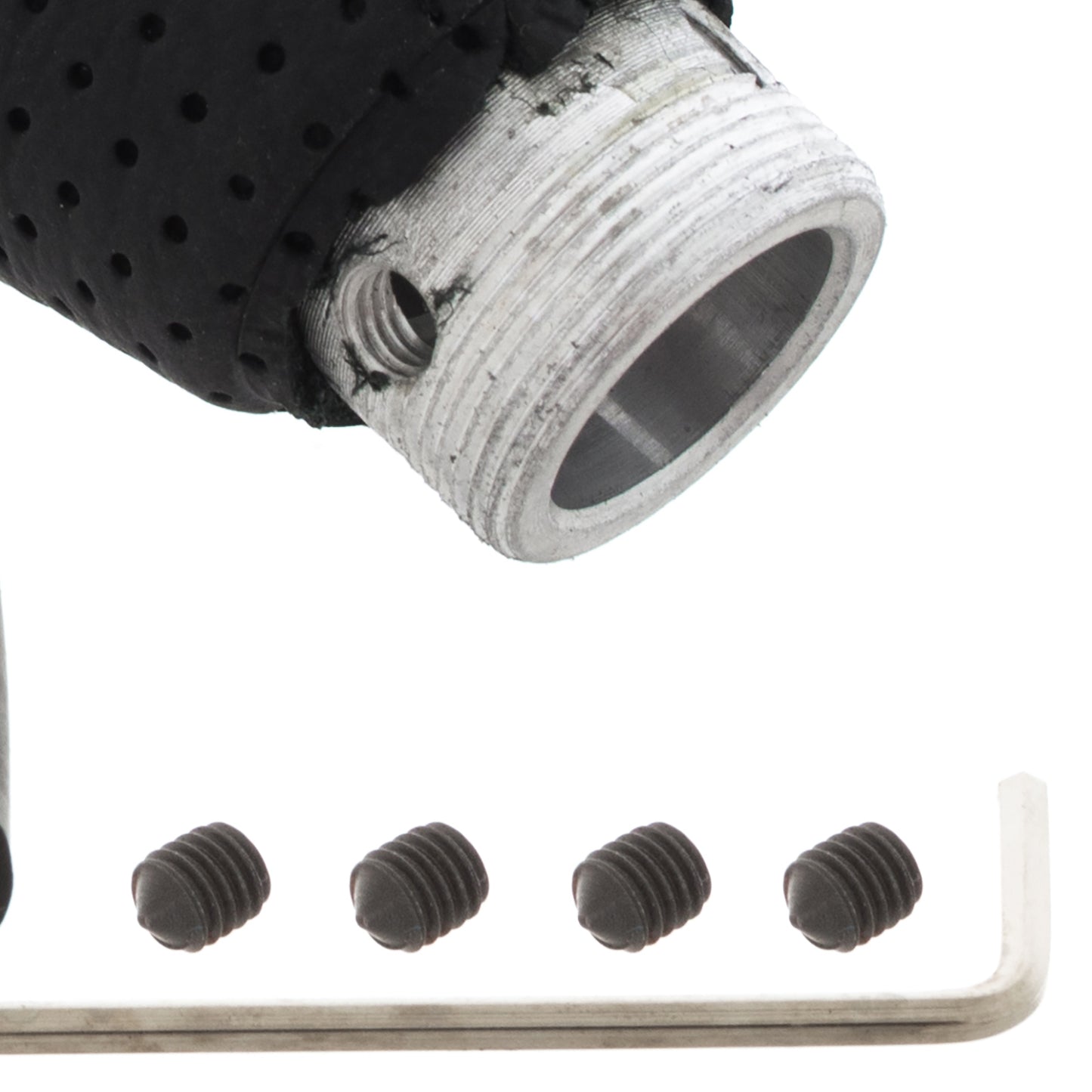 UNIVERSAL gear knob TUNING BLACK LEATHER + SILVER 5 SPEED