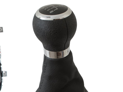 VW Passat B6 05-10 BLACK gear knob + BLACK gaiter with CHROME frame 5 SPEED