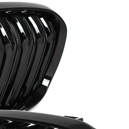 BMW 1 F21 15-18 grilles between headlights (kidneys) left + right set BLACK GLOSSY DOUBLE BAR