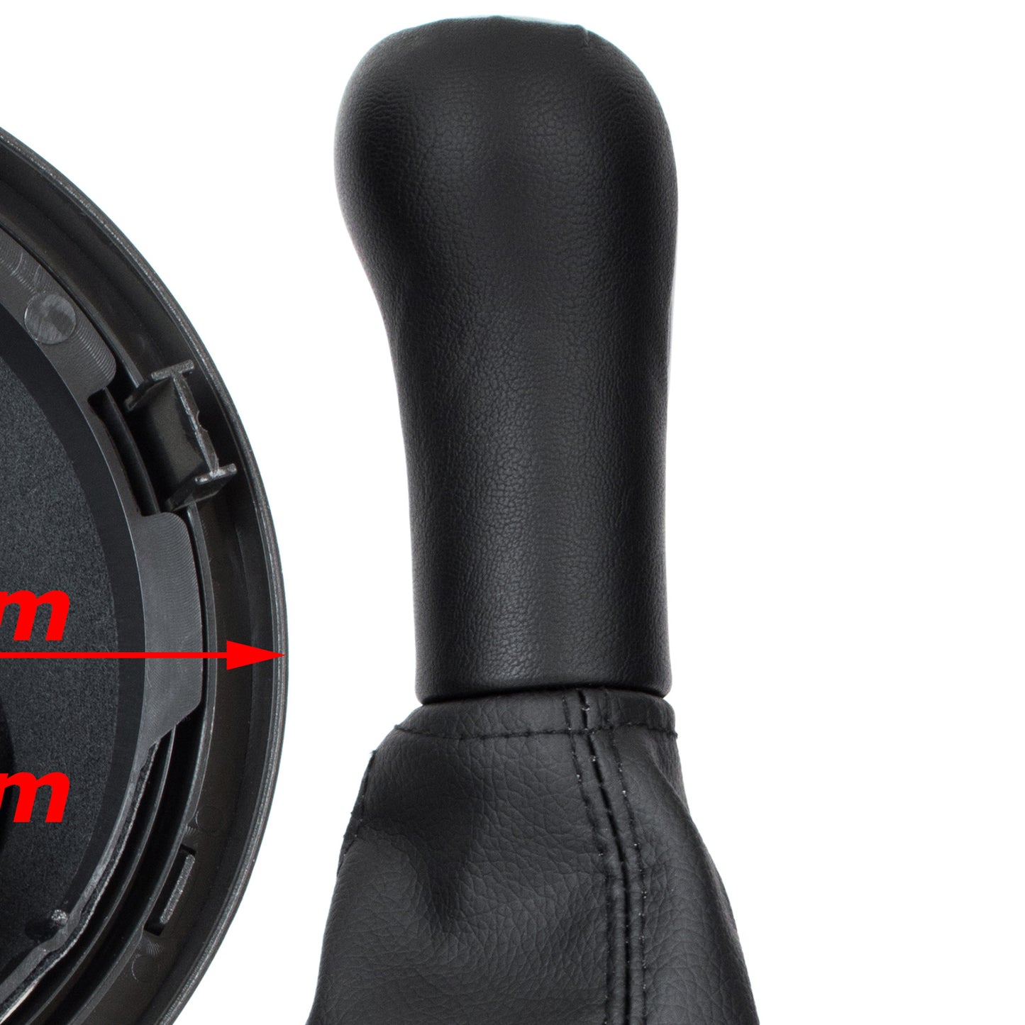 Ford Fiesta V 01-08 gear knob BLACK / SILVER + gaiter with silver frame 5 GEARS