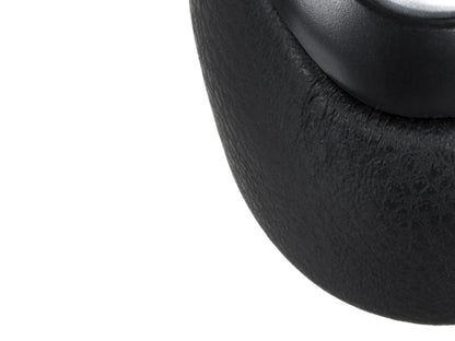 Saab 9-3 03-12 gear knob BLACK ECO-LEATHER + BLACK THREAD + SILVER 6 SPEEDS