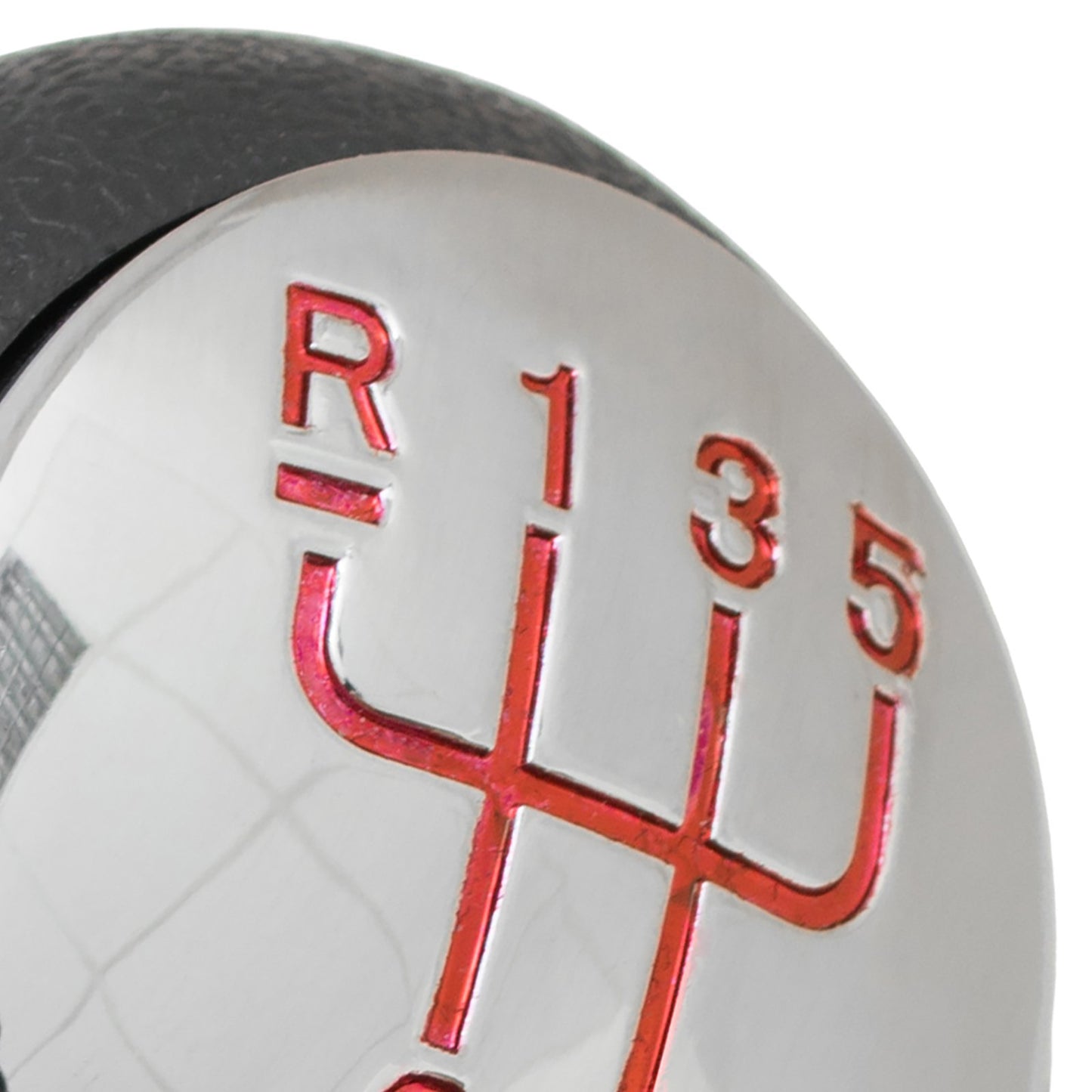 Renault Clio II 01-08 Gear knob CHROME + RED SCHEME 5 GEARS