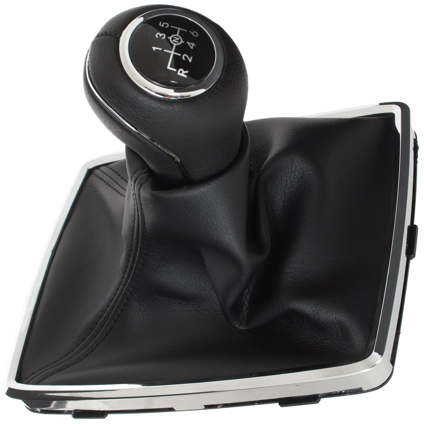 Mercedes W204 C-Class 07-14 BLACK gear knob + BLACK gaiter with CHROME frame 6-SPEED DIAGRAM
