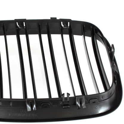 BMW X6 E71 07-14 grilles between headlights (kidneys) left + right set BLACK GLOSSY DOUBLE BAR