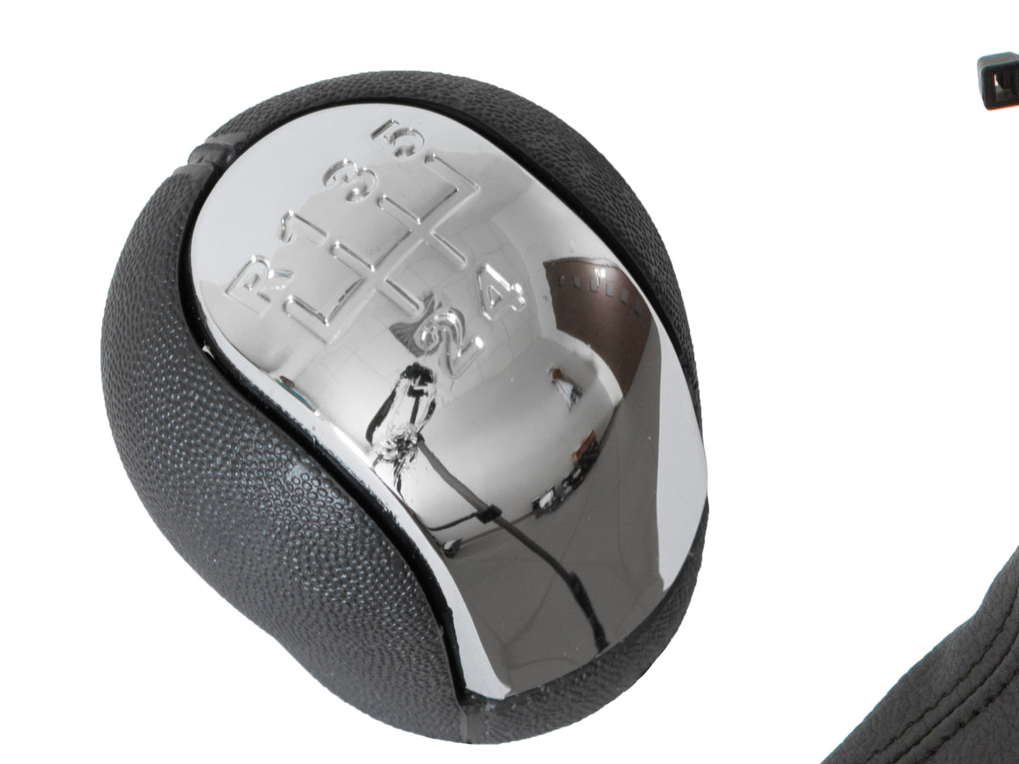 @@@@@ Opel Vectra C 02-08 gear knob 5 GEARS CHROME + gear stick gaiter + WHITE frame 2 pcs. SET