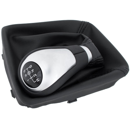Mercedes W176 A-Class 12-18 gear knob BLACK / SILVER + gaiter with frame 6 SPEEDS