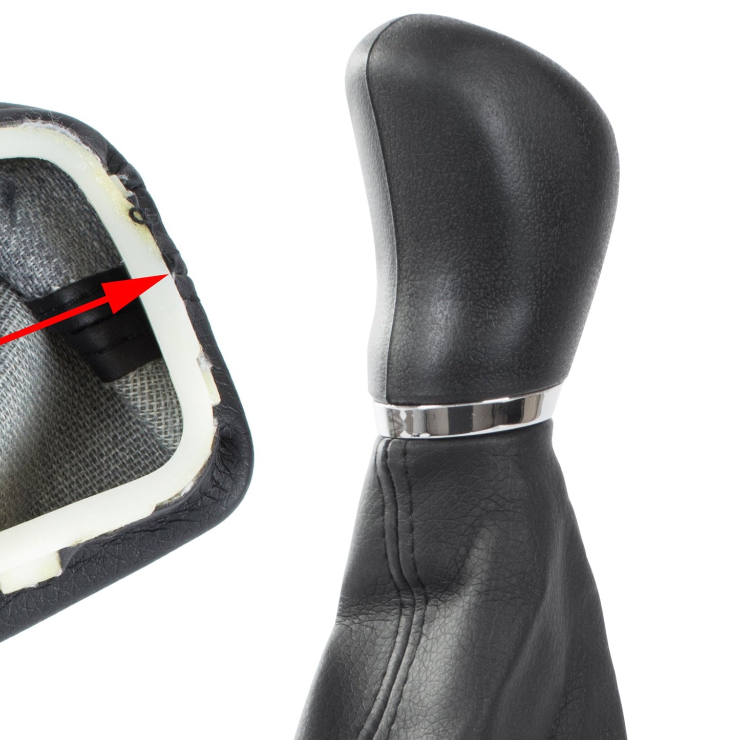 Mercedes W203 C-Class 00-07 gear knob BLACK + GAITER 6 SPEED