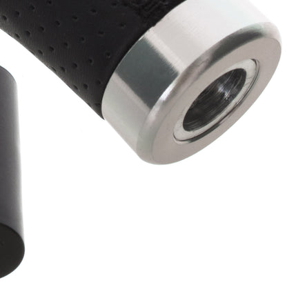 UNIVERSAL gear knob BLACK LEATHER + SILVER 6 SPEEDS