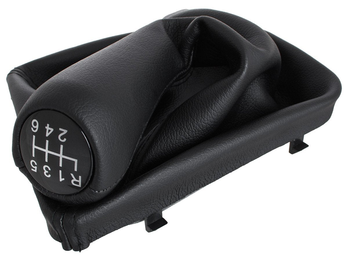 BMW 3 E36 90-00 gear knob BLACK ECO-LEATHER + gaiter with frame 6-SPEED