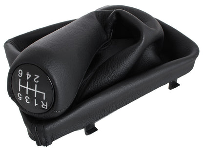 BMW 3 E36 90-00 gear knob BLACK ECO-LEATHER + gaiter with frame 6-SPEED