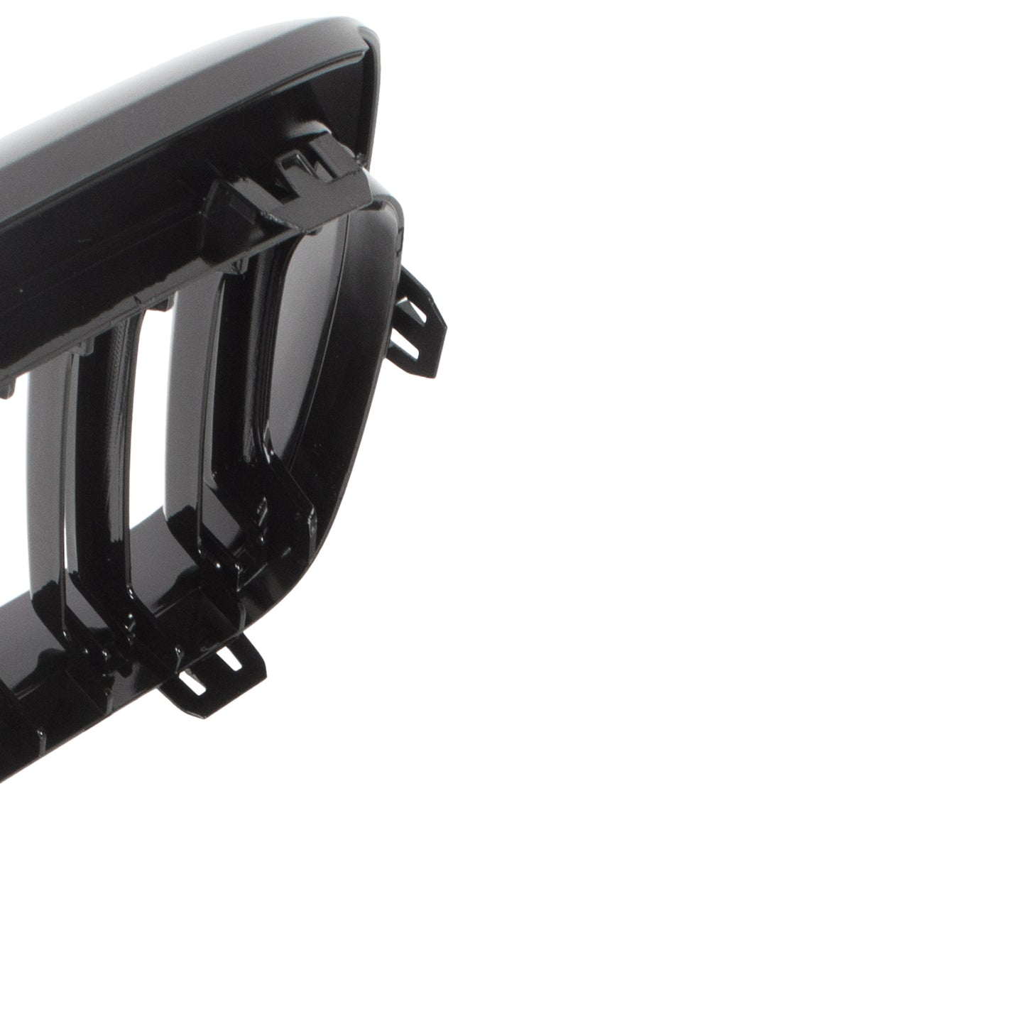 BMW X6 F16 14-19 dummy grilles between headlights (kidneys) left + right set. BLACK GLOSSY DOUBLE BAR