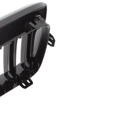 BMW X6 F16 14-19 dummy grilles between headlights (kidneys) left + right set. BLACK GLOSSY DOUBLE BAR