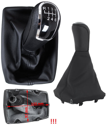 Audi A4 B8 07-15 Gear knob BLACK 6 SPEEDS + BLACK GAITER