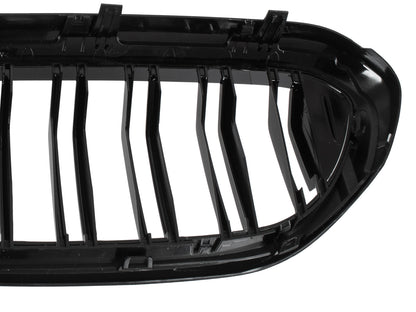 BMW 5 G30 / G31 2017- dummy grilles (kidneys) left + right set BLACK GLOSSY DOUBLE BAR