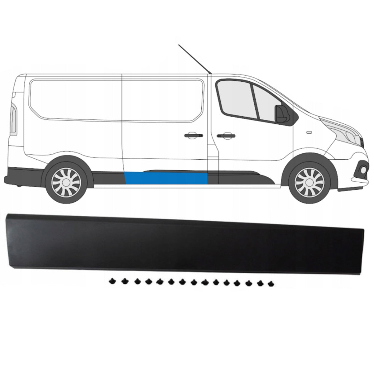 Nissan NV300 2014- right side sliding door molding