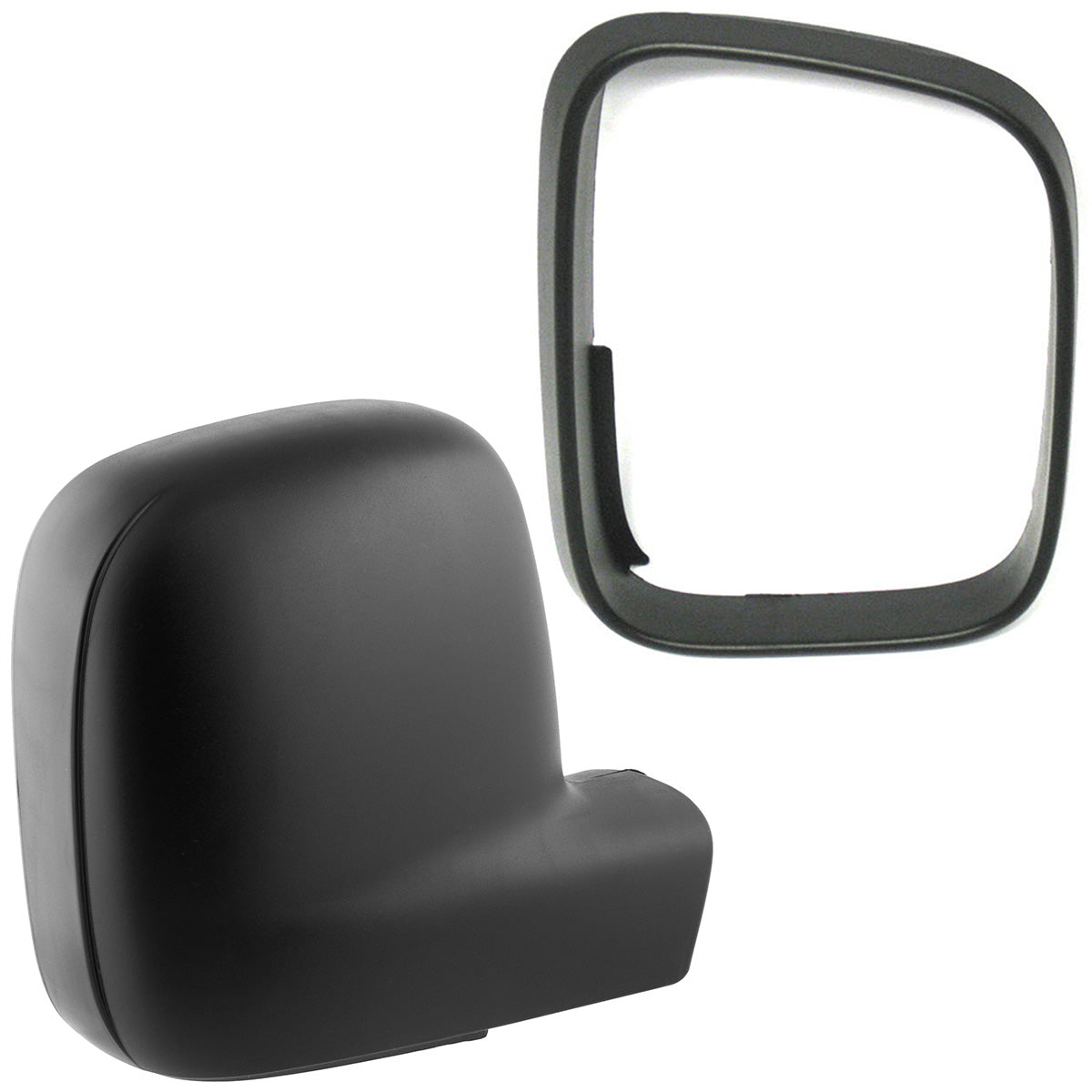 VW Caddy III 2004- external mirror housing + frame BLACK right 2 pcs. SET