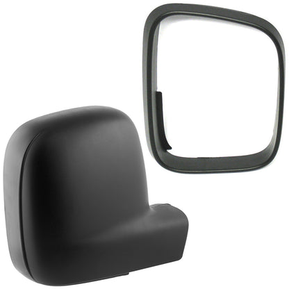 VW Caddy III 2004- external mirror housing + frame BLACK right 2 pcs. SET