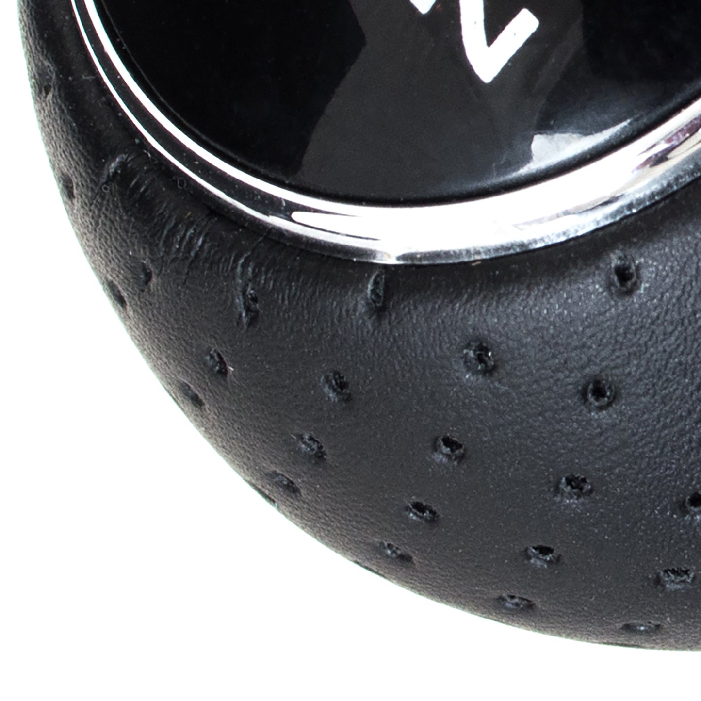 UNIVERSAL gear knob BLACK LEATHER + CHROME 5 GEARS