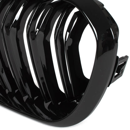 BMW 1 F21 15-18 grilles between headlights (kidneys) left + right set BLACK GLOSSY DOUBLE BAR