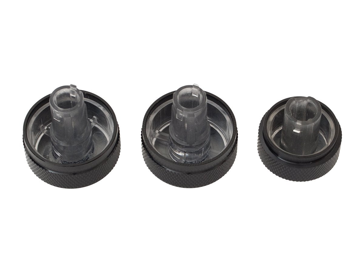 VW Golf V 03-09 pokrętła nawiewu CZARNE 3 szt. kpl.