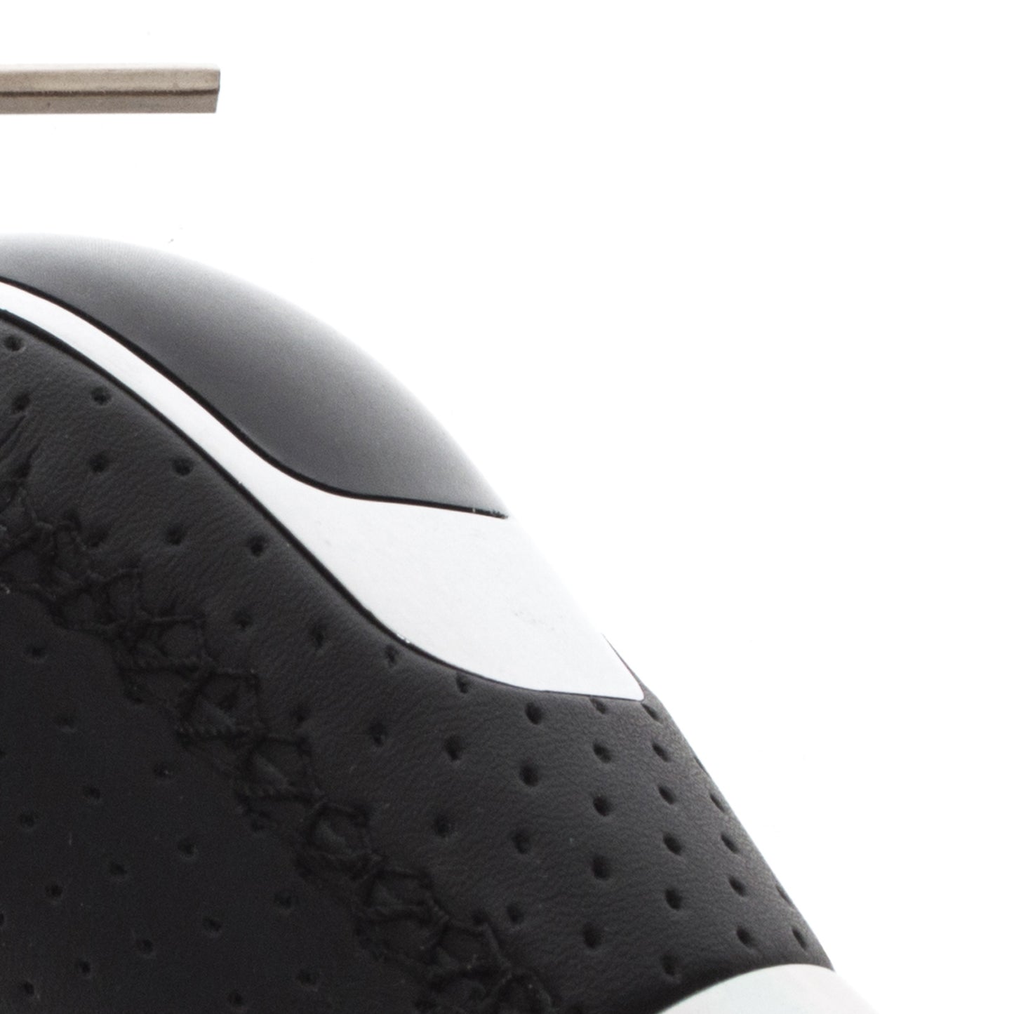 UNIVERSAL gear knob BLACK LEATHER + SILVER 6 SPEEDS