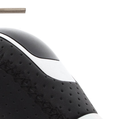 UNIVERSAL gear knob BLACK LEATHER + SILVER 6 SPEEDS