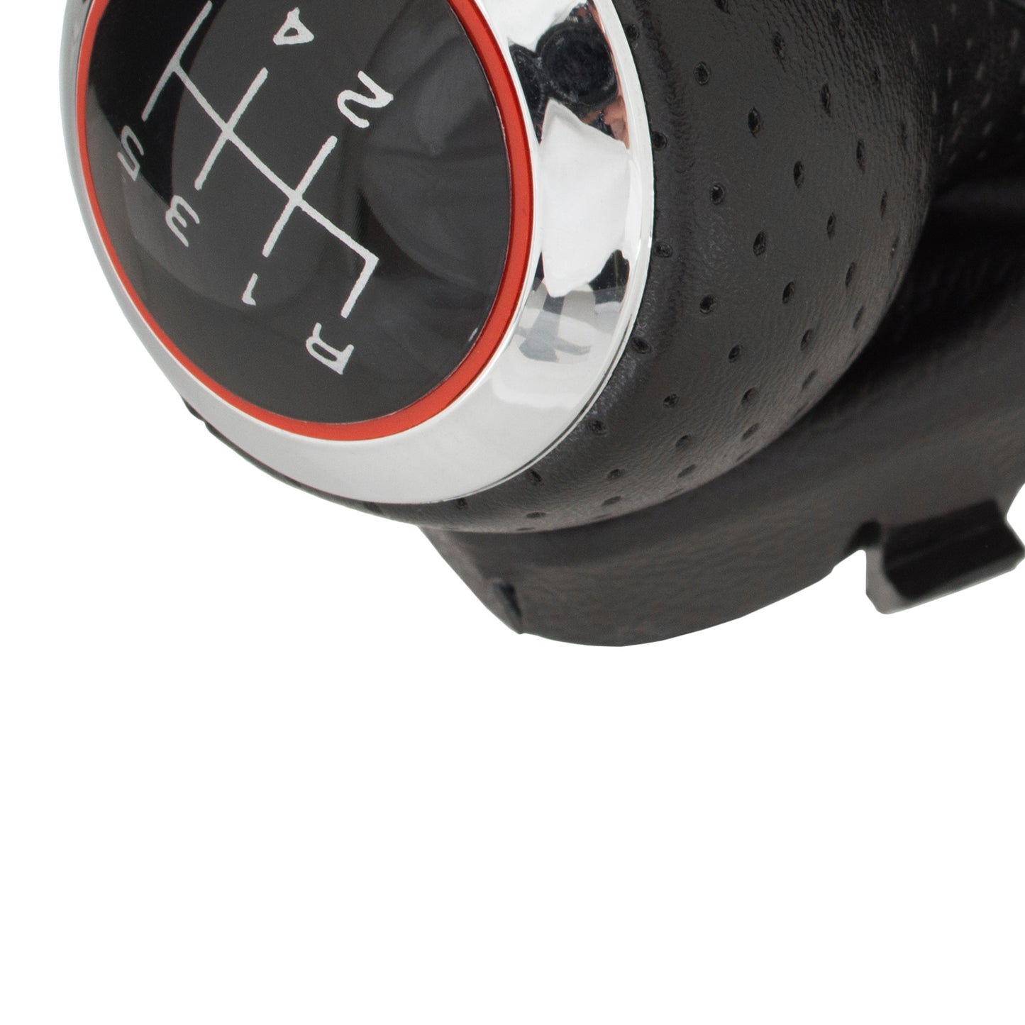 Audi A5 8T 07-16 Gear knob BLACK + CHROME 6 SPEED + GAITER BLACK WITH BLACK STITCHING