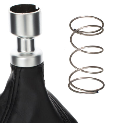 Ford Focus Mk3 11-14 gear knob BLACK ECO-LEATHER + SILVER + gaiter with frame 6 SPEEDS