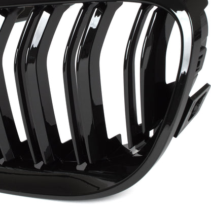 BMW 3 E92 E93 10-13 dummy grilles (kidneys) left + right set BLACK GLOSSY DOUBLE BAR