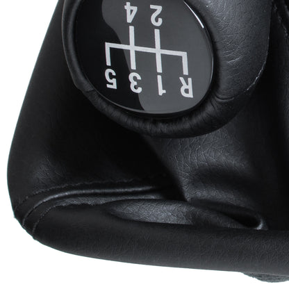 BMW 7 E32 85-94 gear knob BLACK ECO-LEATHER + gaiter BLACK with frame 5 GEARS