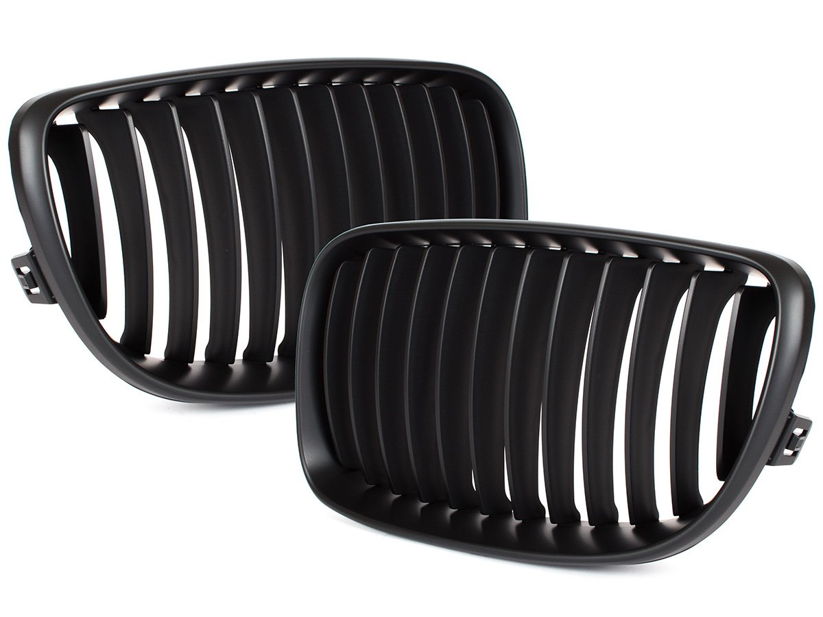 BMW 1 E81 E82 E87 E88 07-11 grilles (kidneys) left + right set BLACK MATTE