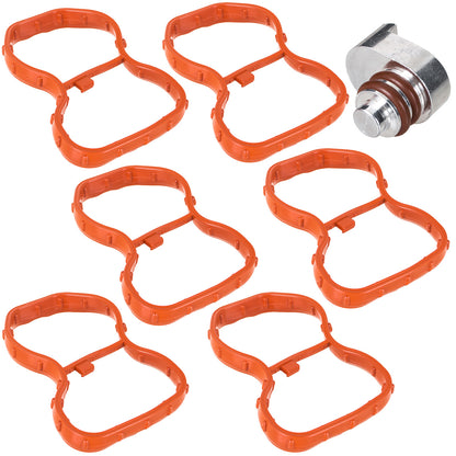 BMW 5 F07 F10 F11 09-17 N57N N57X N57Z Intake Manifold Swirl Flap Blanks with Gaskets 7 pcs. Set