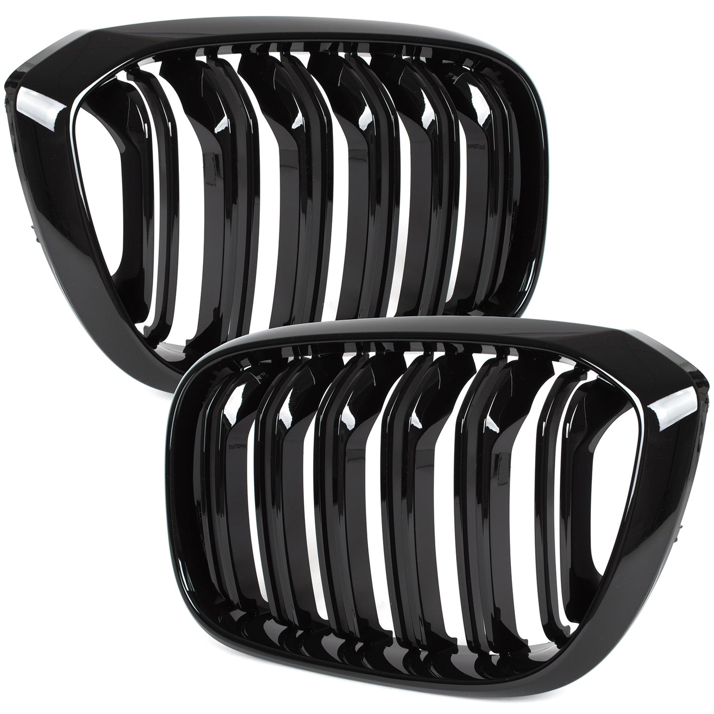 BMW X4 G02 2018- grilles (kidneys) left + right set BLACK GLOSSY DOUBLE BAR