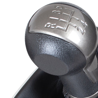 Seat Leon II 2005 - gear knob BLACK-BEIGE + gaiter with CHROME frame 5 SPEED