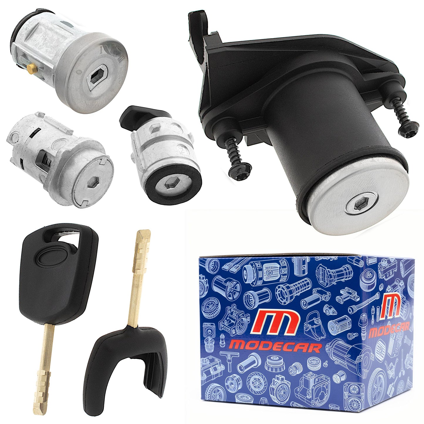 Ford Fiesta V MK6 01-08 wkład stacyjki + wkładka zamka drzwi + wkładka zamka klapy bagażnika + wkładka korka wlewu paliwa 4 szt. KPL