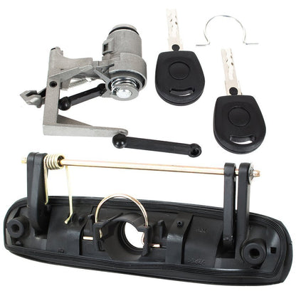 VW Polo IV 9N 01-09 klamka zewnętrzna + wkładka zamka tylnej klapy bagażnika 2 szt. KPL
