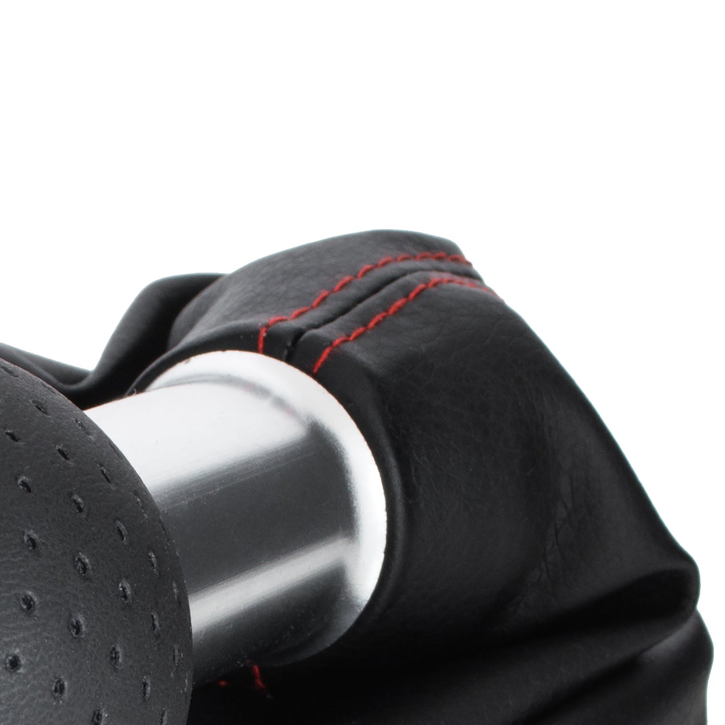 Audi A3 I 8L 96-03 gear knob BLACK + BLACK GAITER with RED STITCHING CHROME RING 5 GEARS REVERSE BOTTOM LEFT