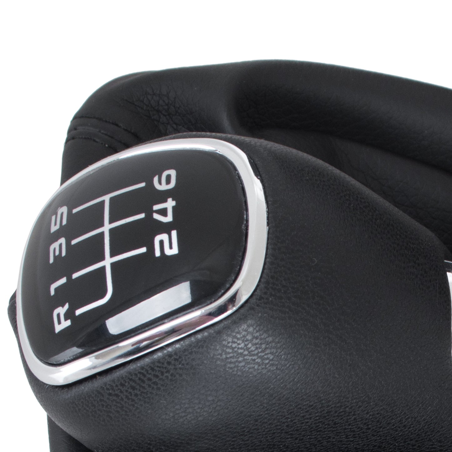 Skoda Octavia II 07-14 gear knob + gaiter with frame ECO-LEATHER 6 SPEED