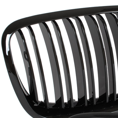 BMW X6 E71 07-14 grilles between headlights (kidneys) left + right set BLACK GLOSSY DOUBLE BAR