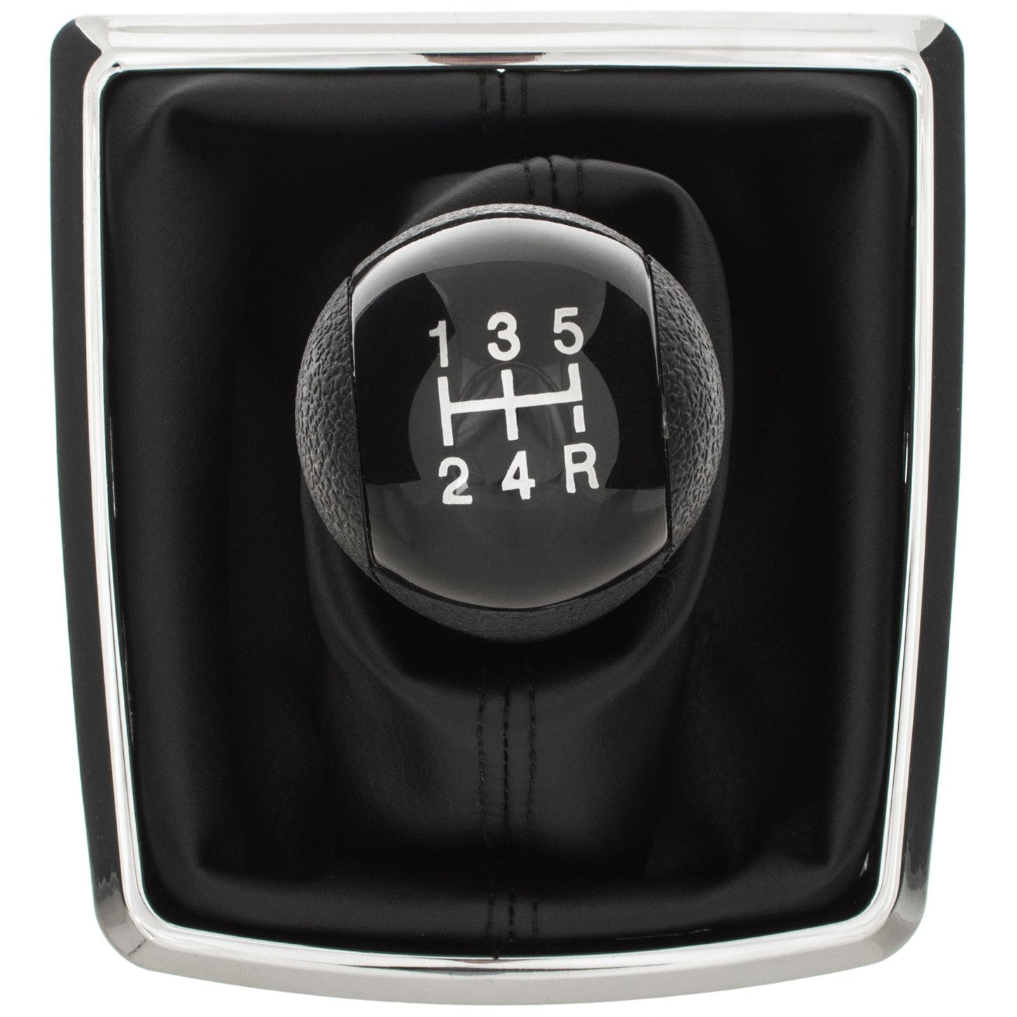 Ford Focus Mk2 04-08 Gear knob BLACK + gaiter with chrome frame 5 SPEED