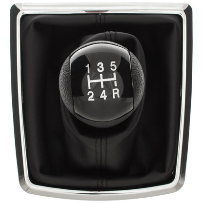Ford Focus Mk2 04-08 Gear knob BLACK + gaiter with chrome frame 5 SPEED