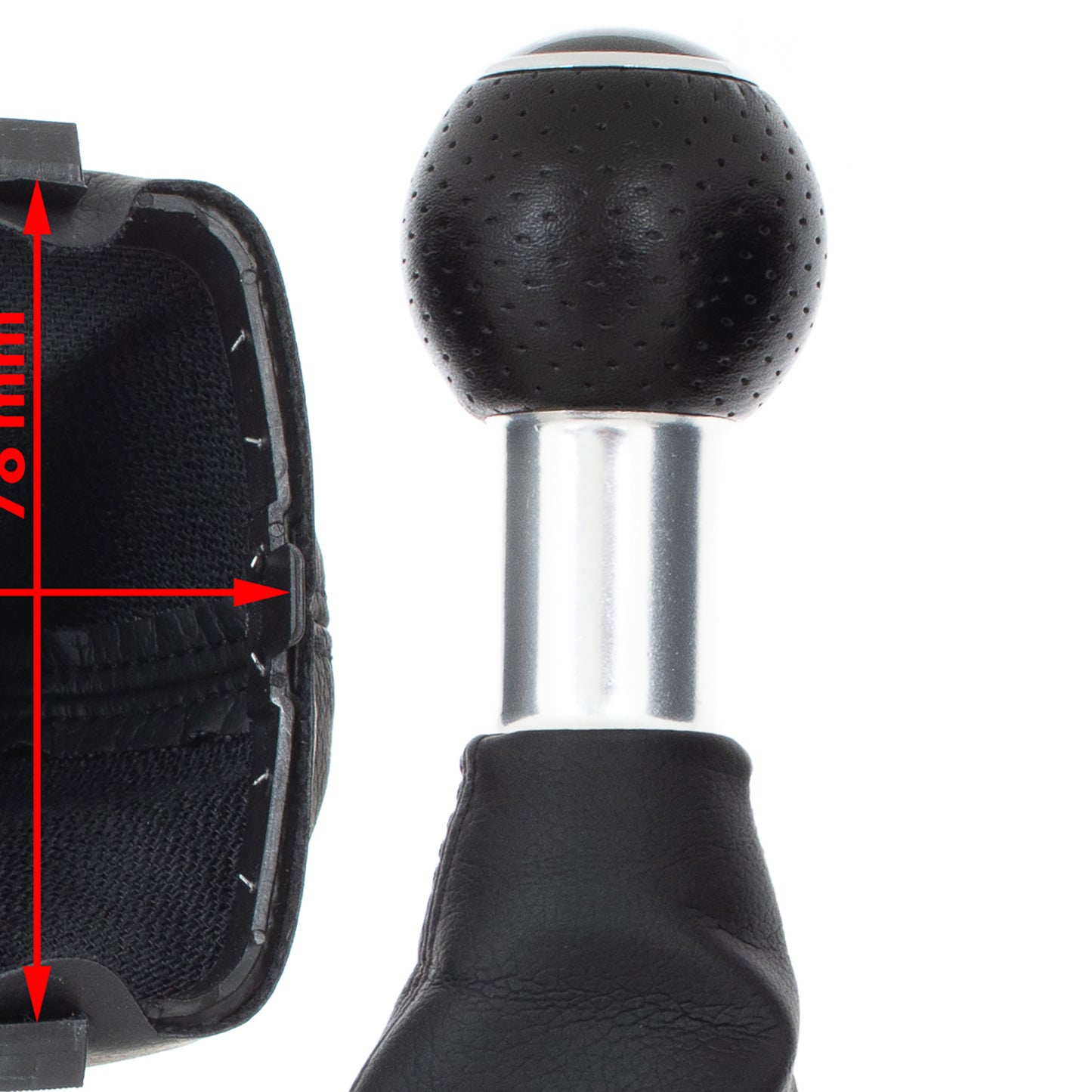Audi A3 I 8L 96-03 BLACK Gear knob + BLACK gaiter + CHROME ring 5 GEARS REVERSE DOWN