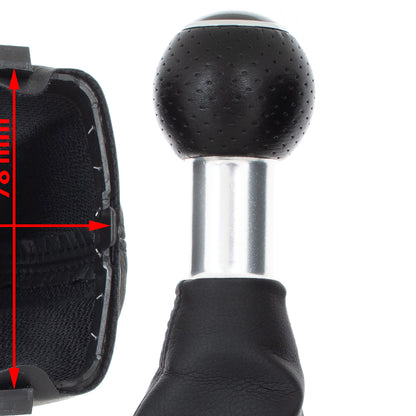 Audi A3 I 8L 96-03 BLACK Gear knob + BLACK gaiter + CHROME ring 5 GEARS REVERSE DOWN