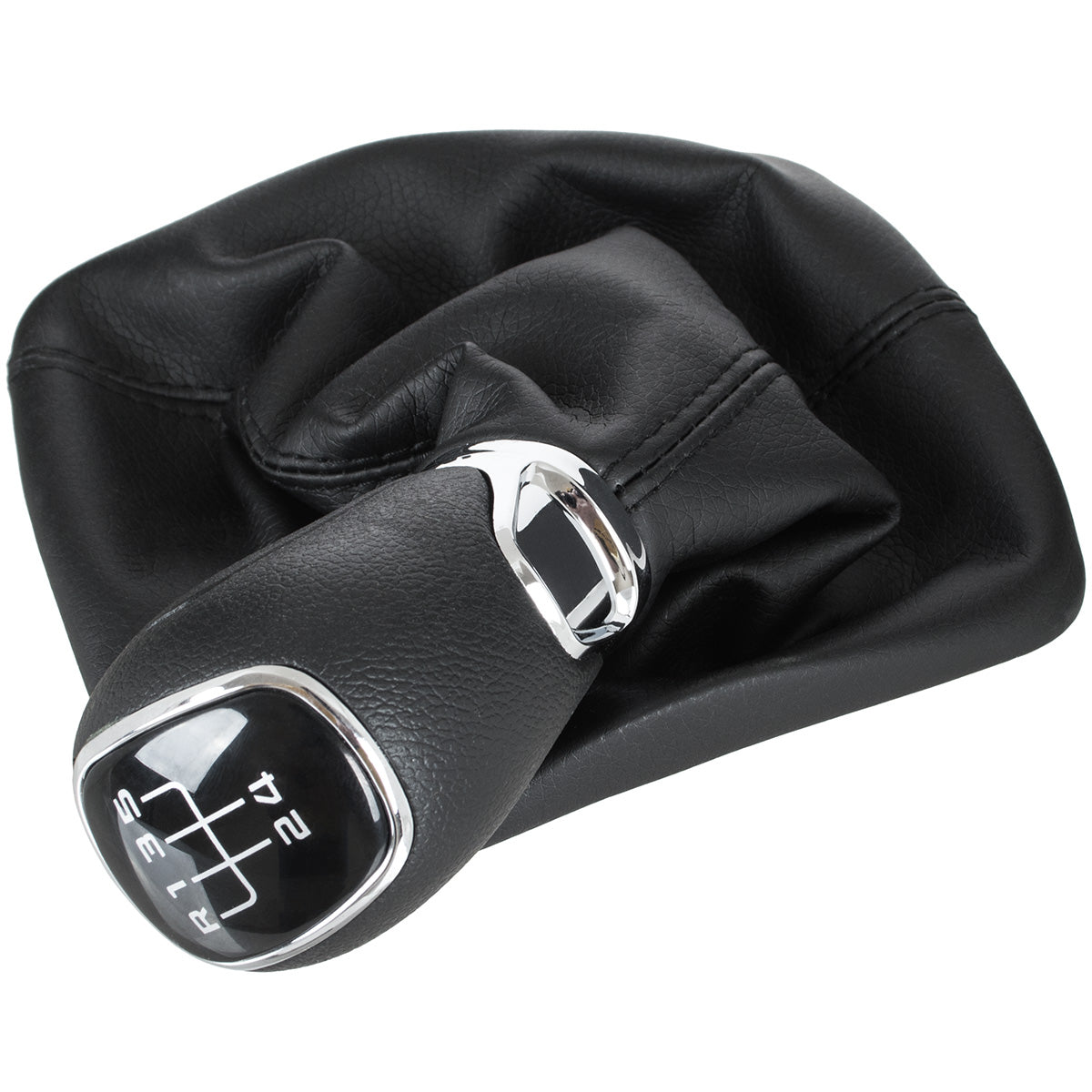 Skoda Octavia II 07-14 gear knob + gaiter with frame ECO-LEATHER 5 SPEED