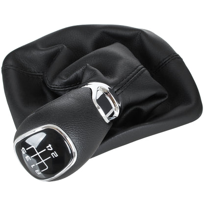 Skoda Octavia II 07-14 gear knob + gaiter with frame ECO-LEATHER 5 SPEED